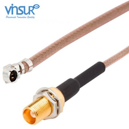 AMC Right Angle Male to MCX Straight Bulkhead Female RG-178 Cable Assembly