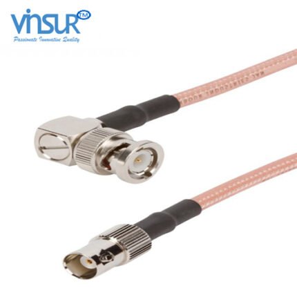 BNC Right Angle Male to BNC Straight Female RG-142 Cable Assembly