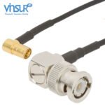 BNC Right Angle Male to SMB Right Angle Male RG-174 Cable Assembly