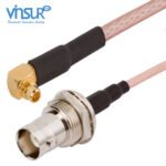 BNC Straight Bulkhead Female to MMCX Right Angle Male RG-316 Cable Assembly