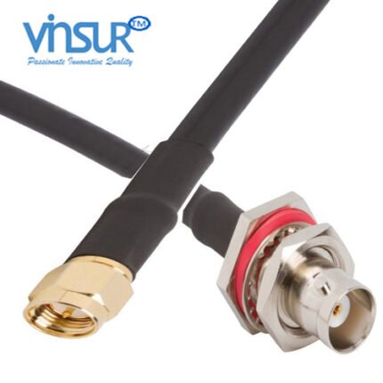 BNC Straight Bulkhead Female to SMA Straight Male RG-58 Cable Assembly