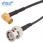 BNC Straight Male to SMB Right Angle Male RG-174 Cable Assembly