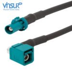 FAKRA Straight Male to FAKRA Right Angle Female RG-58 Cable Assembly