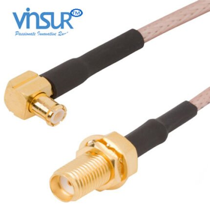 MCX Right Angle Male to SMA Straight Bulkhead Female RG-316 Cable Assembly