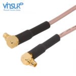 MMCX Right Angle Male to MMCX Right Angle Male RG-178 Cable Assembly
