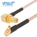 MMCX Right Angle Male to SMA Right Angle Bulkhead Female RG-316 Cable Assembly