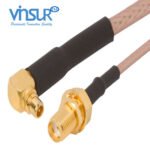 MMCX Right Angle Male to SMA Straight Bulkhead Female RG-316 Cable Assembly