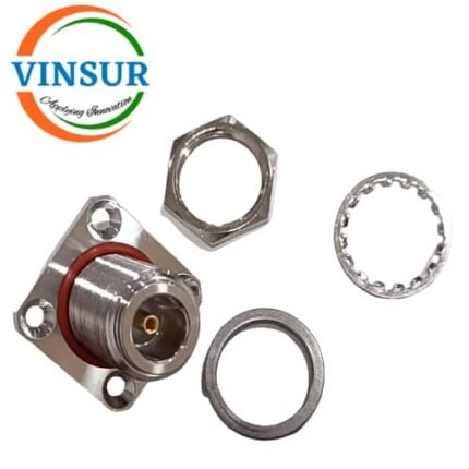 VSW-111114A -- RF CONNECTOR - 50OHMS ,N FEMALE,STRAIGHT ,4-HOLE FLANGE MOUNT 5MM EXTENDED TEFLON PCB MOUNT