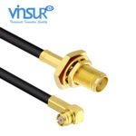 SMA Female Bulkhead to SMP Female Right Angle LMR-100A Cable Assembly