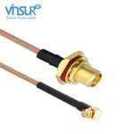 SMA Female Bulkhead to SMP Female Right Angle RG178 Cable Assembly