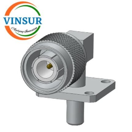 VSW-11212415 -- RF CONNECTOR - 50OHMS , TNC MALE , RIGHT ANGLE , 4-HOLE FLANGE CRIMP TYPE , LMR200 CABLE