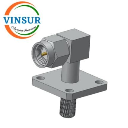 VSW-11512415 -- RF CONNECTOR - 50 OHMS , SMA MALE , RIGHT ANGLE , 4-HOLE FLANGE CRIMP TYPE , LMR200 CABLE