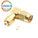 VSW-1151293C-55 -- RF CONNECTOR - 50OHMS , SMA MALE , RIGHT ANGLE , SOLDER TYPE , RG405(0.86) CABLE