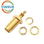 VSW-11521231 -- RF CONNECTOR - 50 OHM , SMA FEMALE , STRAIGHT , BULKHEAD REAR MOUNT , SOLDER TYPE , RG1.13 CABLE