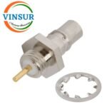 VSW-11J21171 -- RF CONNECTOR - 50 OHMS , QMA FEMALE , STRAIGHT , BULKHEAD FRONT MOUNT , ROUND POST - Image 2