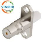 VSW-11J213L0 -- RF CONNECTOR - 50 OHMS , QMA FEMALE ,STRAIGHT 2HOLE FLANGE  MOUNT,6.35MM EXTENDED TEFLON,PCB- ROUND POST