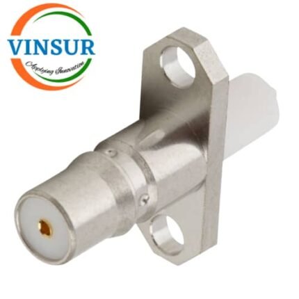 VSW-11J213L0 -- RF CONNECTOR - 50 OHMS , QMA FEMALE ,STRAIGHT 2HOLE FLANGE  MOUNT,6.35MM EXTENDED TEFLON,PCB- ROUND POST
