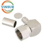 VSW-12B1201H -- RF CONNECTOR - 75 OHMS , F-TYPE MALE , RIGHT ANGLE , CRIMP TYPE , RG59, RG62, RG71 CABLE