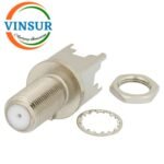 VSW-12B212I0 -- RF CONNECTOR - 75 OHMS , F TYPE FEMALE , STRAIGHT ,BULKHEAD REAR MOUNT , PCB SOLDER CUP