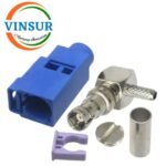 VSW-FAKRA-FRA-316C -- RF CONNECTOR - 50 OHMS FAKRA SMB FEMALE RIGHT ANGLE CRIMP TYPE FOR RG 316 CABLE(Blue)