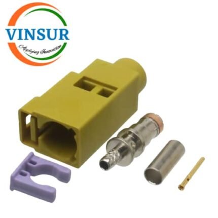 VSW-FAKRA-FS-316K -- RF CONNECTOR - 50 OHMS FAKRA SMB FEMALE STRAIGHT CRIMP TYPE FOR RG 316 CABLE(Curry)