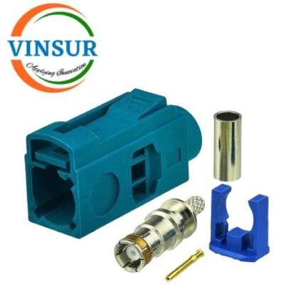 VSW-FAKRA-FS-316Z -- RF CONNECTOR - 50 OHMS FAKRA SMB FEMALE STRAIGHT CRIMP TYPE FOR RG 316 CABLE(Water Blue)