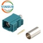 VSW-FAKRA-FS-58Z -- RF CONNECTOR - 50 OHMS FAKRA SMB FEMALE STRAIGHT CRIMP TYPE FOR RG 58 CABLE(Water Blue)