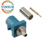 VSW-FAKRA-MS-316Z -- RF CONNECTOR - 50 OHMS FAKRA SMB MALE STRAIGHT CRIMP TYPE FOR RG 316 CABLE(Water Blue)
