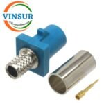 VSW-FAKRA-MS-58Z -- RF CONNECTOR - 50 OHMS FAKRA SMB MALE STRAIGHT CRIMP TYPE FOR RG 58 CABLE(Water Blue) - Image 2