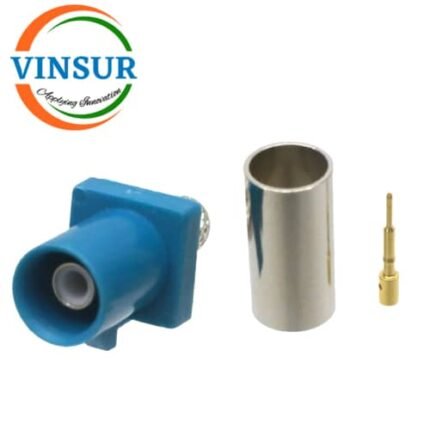 VSW-FAKRA-MS-58Z -- RF CONNECTOR - 50 OHMS FAKRA SMB MALE STRAIGHT CRIMP TYPE FOR RG 58 CABLE(Water Blue)