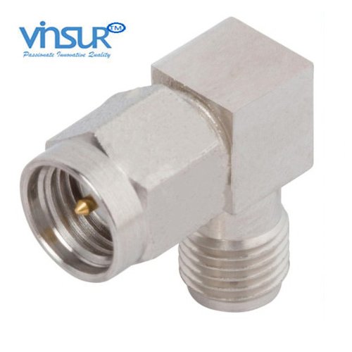 VSW-MF-RA-2.92P-40G-A.jpeg RF Adapters - Between Series Adapter, 1.85mm Plug To 2.92mm Jack PART NO:-VSW-MF-RA-2.92P-40G-AD - Image 1