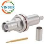 VSW-SHV-FST-CR-BH-58 -- RF CONNECTOR - 50 OHMS , SHV FEMALE , STRAIGHT , BULKHEAD, CRIMP TYPE , RG58, RG142, LMR200 CABLE