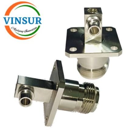 VSW250012-CN -- RF CONNECTOR - 50OHMS , N FEMALE , RIGHT ANGLE ,4-HOLE FLANGE MOUNT , SOLDER TYPE , RG402 CABLE