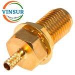 VSW250024-CN -- RF CONNECTOR - 50 OHMS SMA FEMALE STRAIGHT BULKHEAD CRIMP TYPE  FOR RG178 CABLE - Image 2
