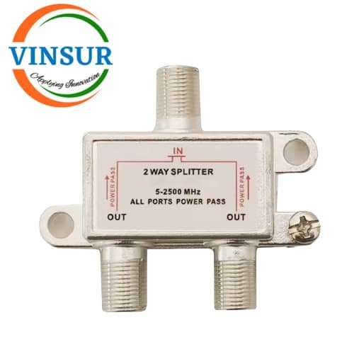 2-WAY SPLITTER 5-2500MHz VSW-2S-5-2.5MHz--RF Satellite Splitter(2 Way 5-2500MHz F Female) - Image 1