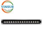 19" Rack mountable patch Panel loaded with 16 BNC Female Adapters